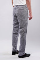 Textured Linen Pants - Grey - Mendeez