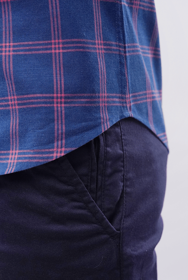 Checkered Button Down Shirt - Blue & Pink - Mendeez PK