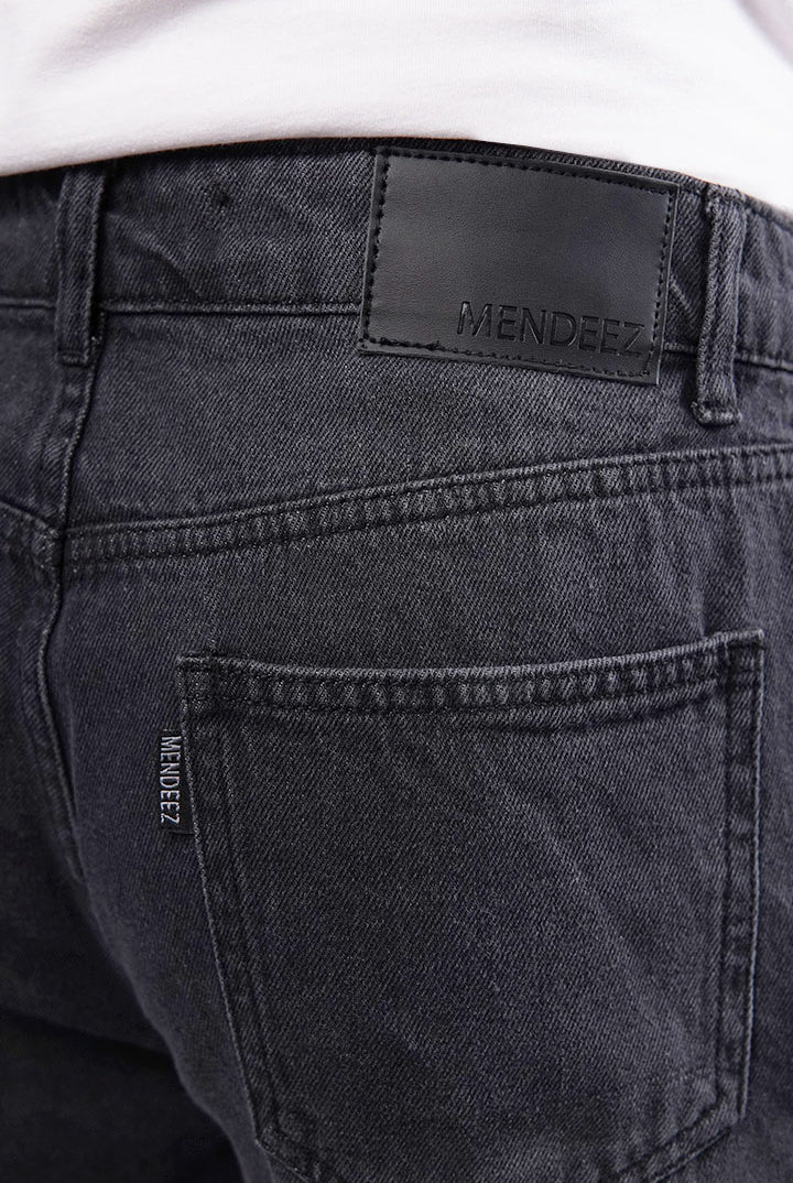 Straight Fit Denim - Faded Black - Mendeez