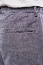 Textured Linen Pants - Grey - Mendeez