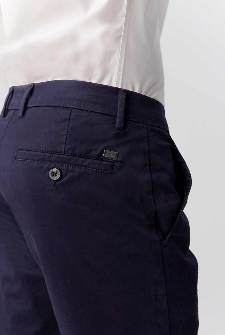 Straight Fit Chinos - Navy Blue - Mendeez