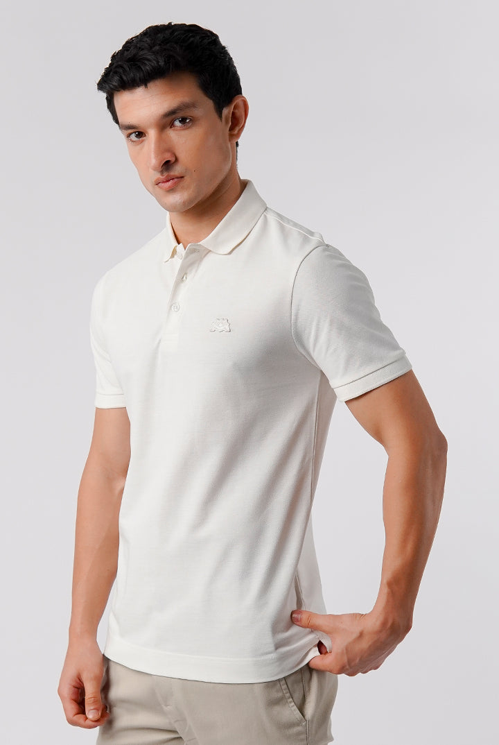 Regular Fit Polo Shirt - Off White - Mendeez