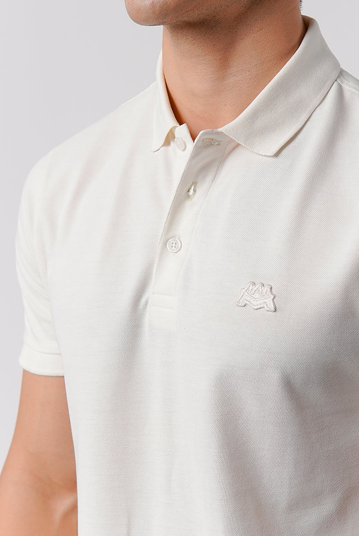 Regular Fit Polo Shirt - Off White - Mendeez