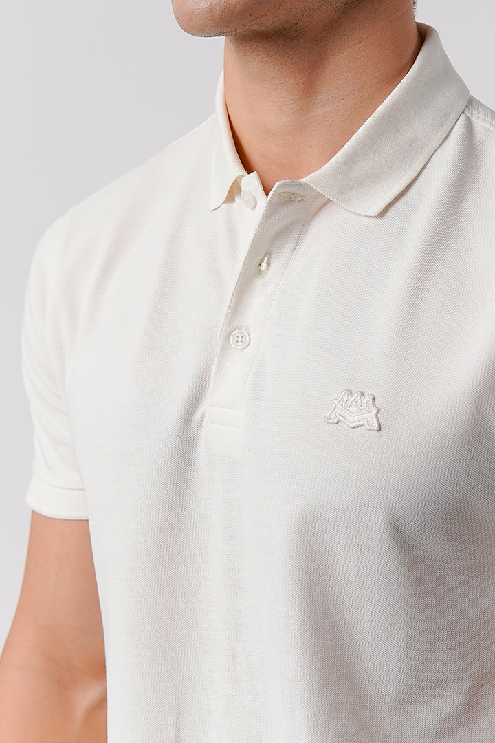 Regular Fit Polo Shirt - Off White - Mendeez