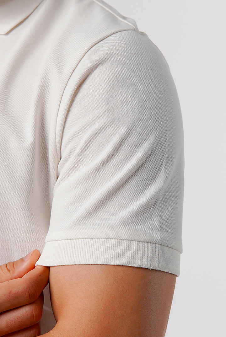 Regular Fit Polo Shirt - Off White - Mendeez