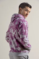 Tie & Dye Half Zipper Hoodie - Dusty Pink - Mendeez