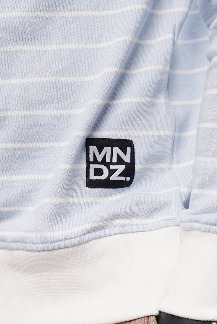 Striped Terry Sweatshirt - Sky Blue - Mendeez