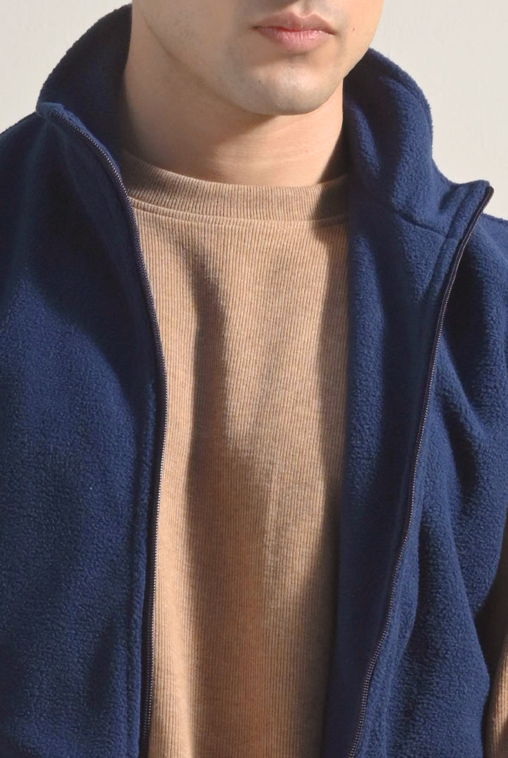 Polar Fleece Zipper - Navy Blue - Mendeez