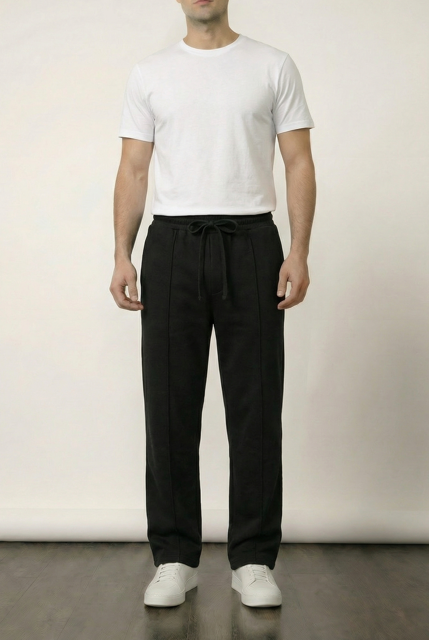 Pintex Jogger Pants - Black - Mendeez
