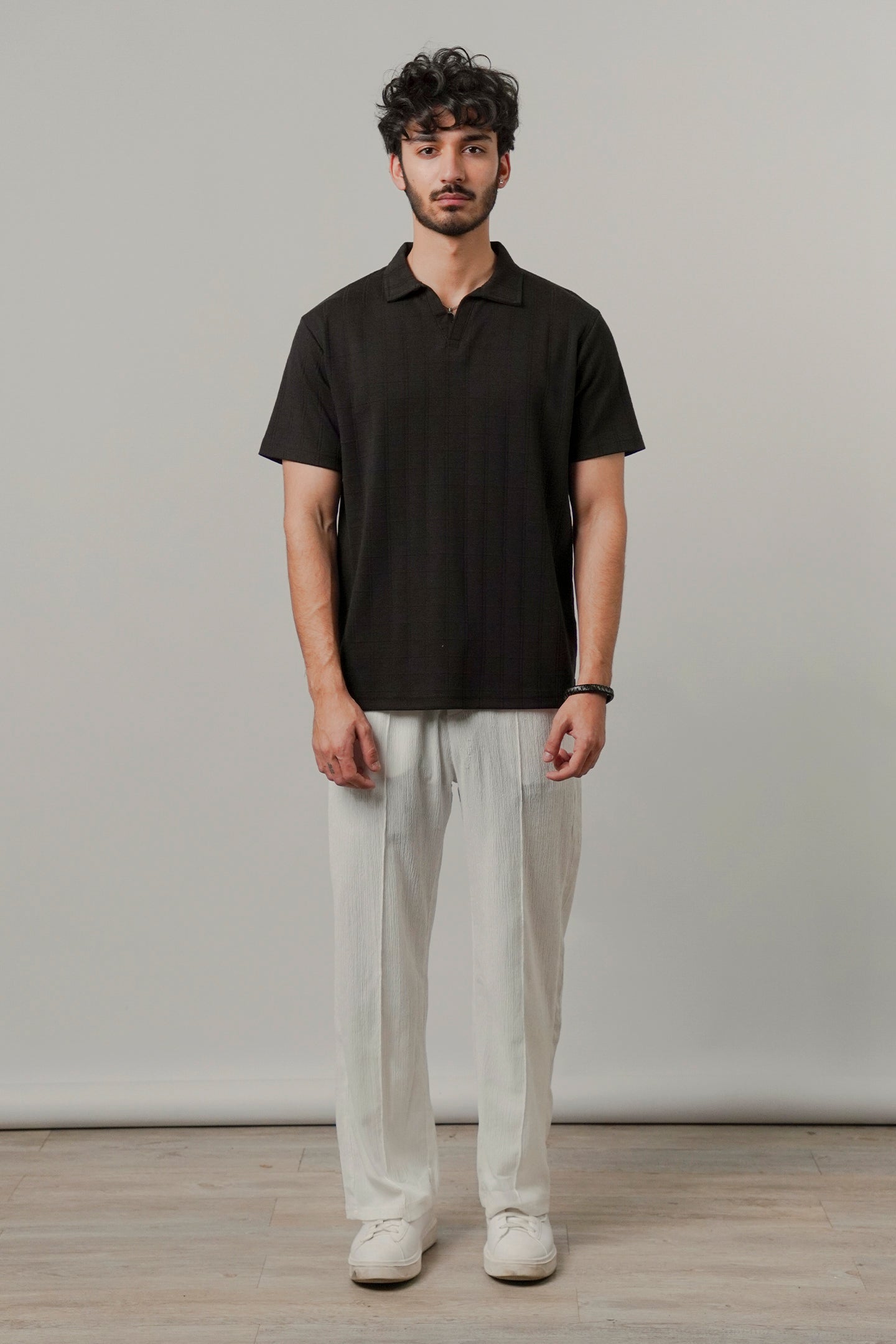 Johnny Collar Polo - Black - Mendeez