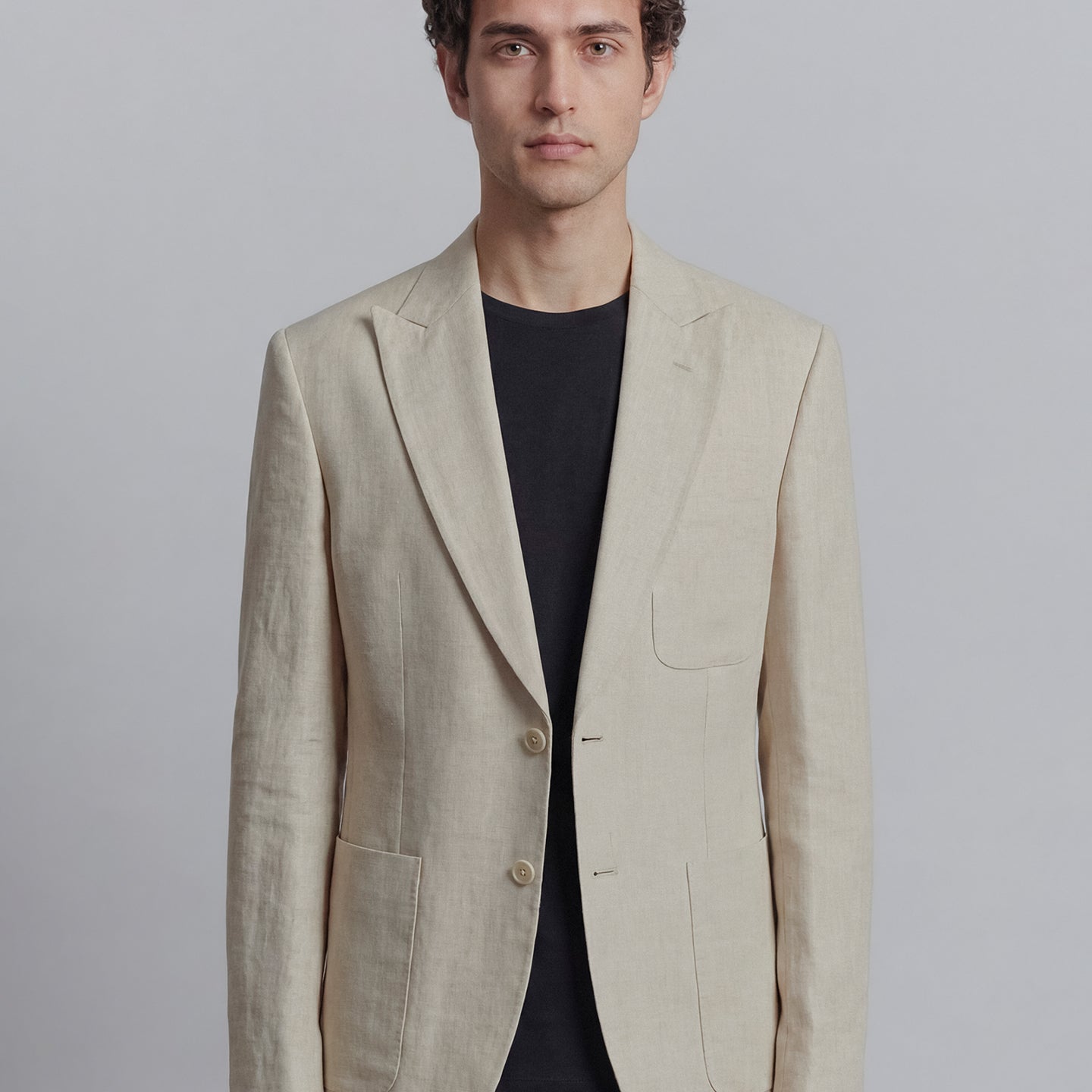 Linen Blazer - Cream - Mendeez