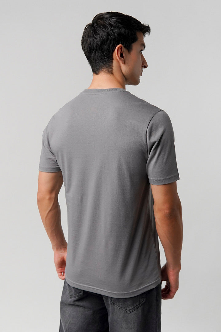 Regular Fit V-Neck T-Shirt - Grey - Mendeez