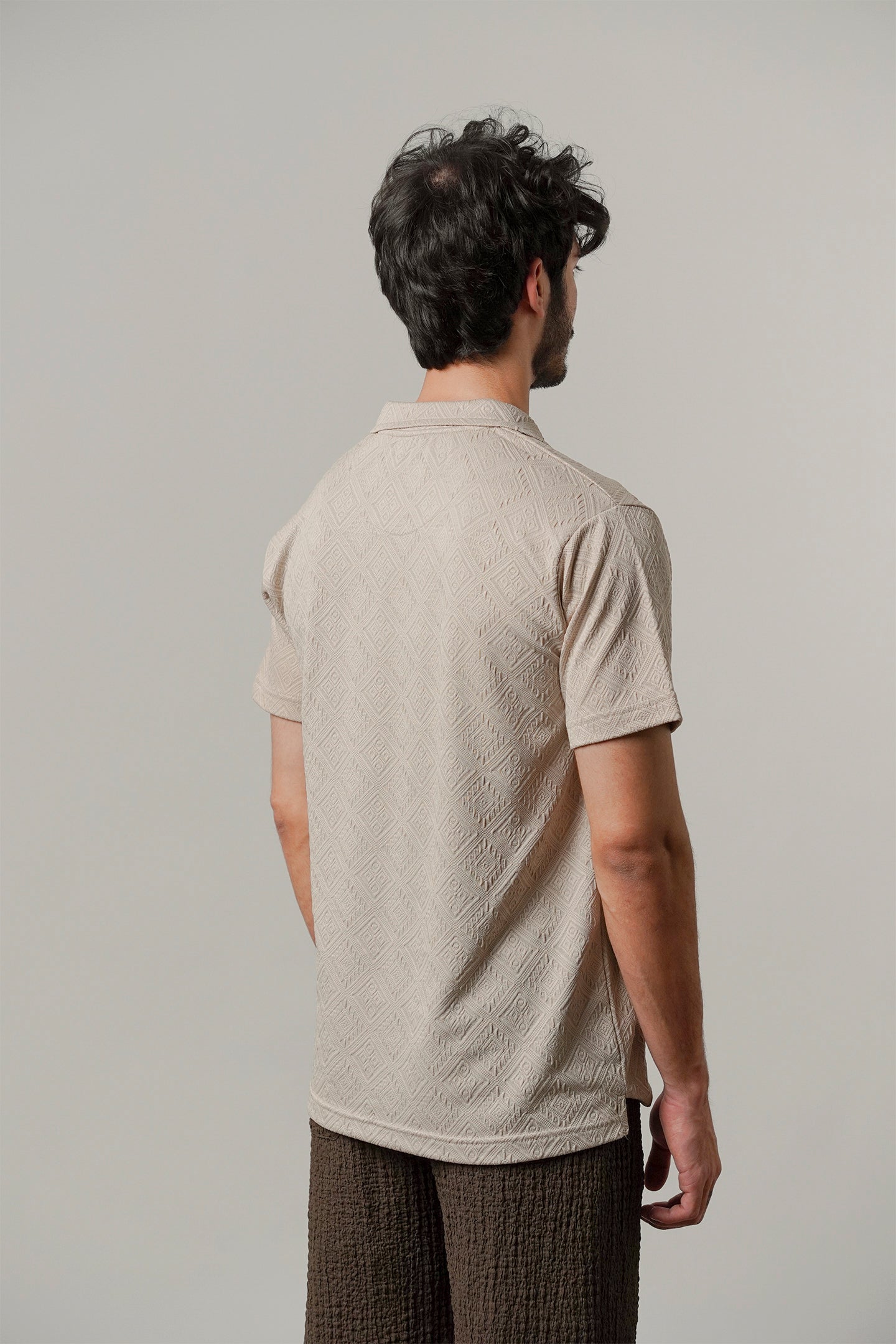 Cuban Collar Polo - Sand - Mendeez