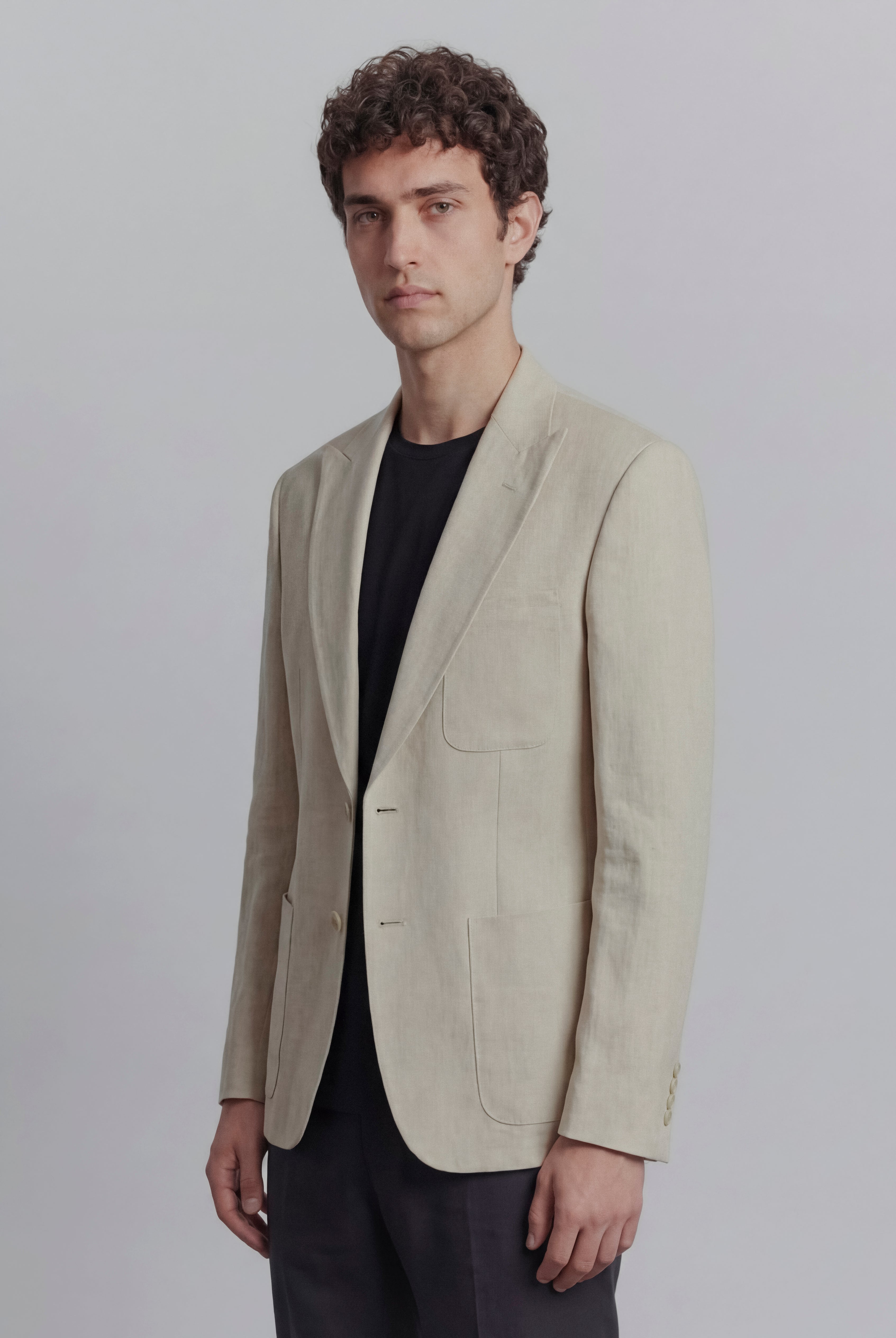 Linen Blazer - Cream - Mendeez