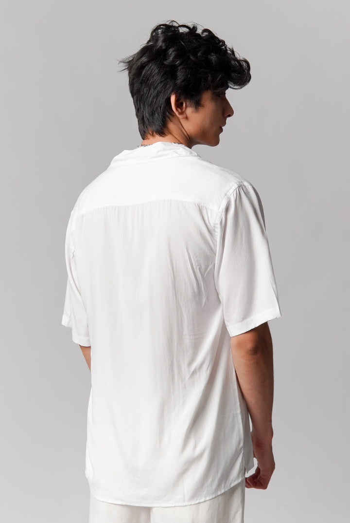 Linen Cuban Shirt - White - Mendeez