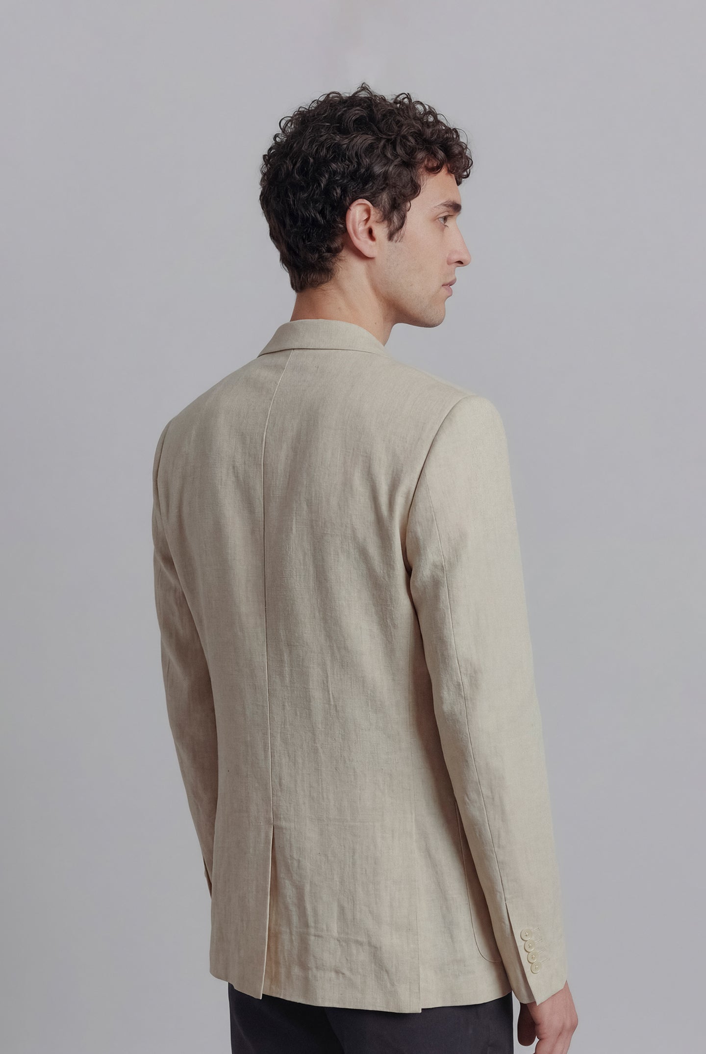 Linen Blazer - Cream - Mendeez