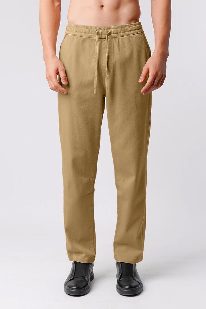 Straight Jogger Pants - Khaki - Mendeez