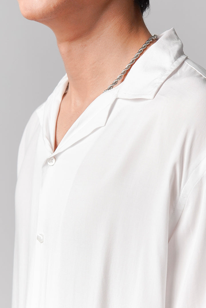 Linen Cuban Shirt - White - Mendeez