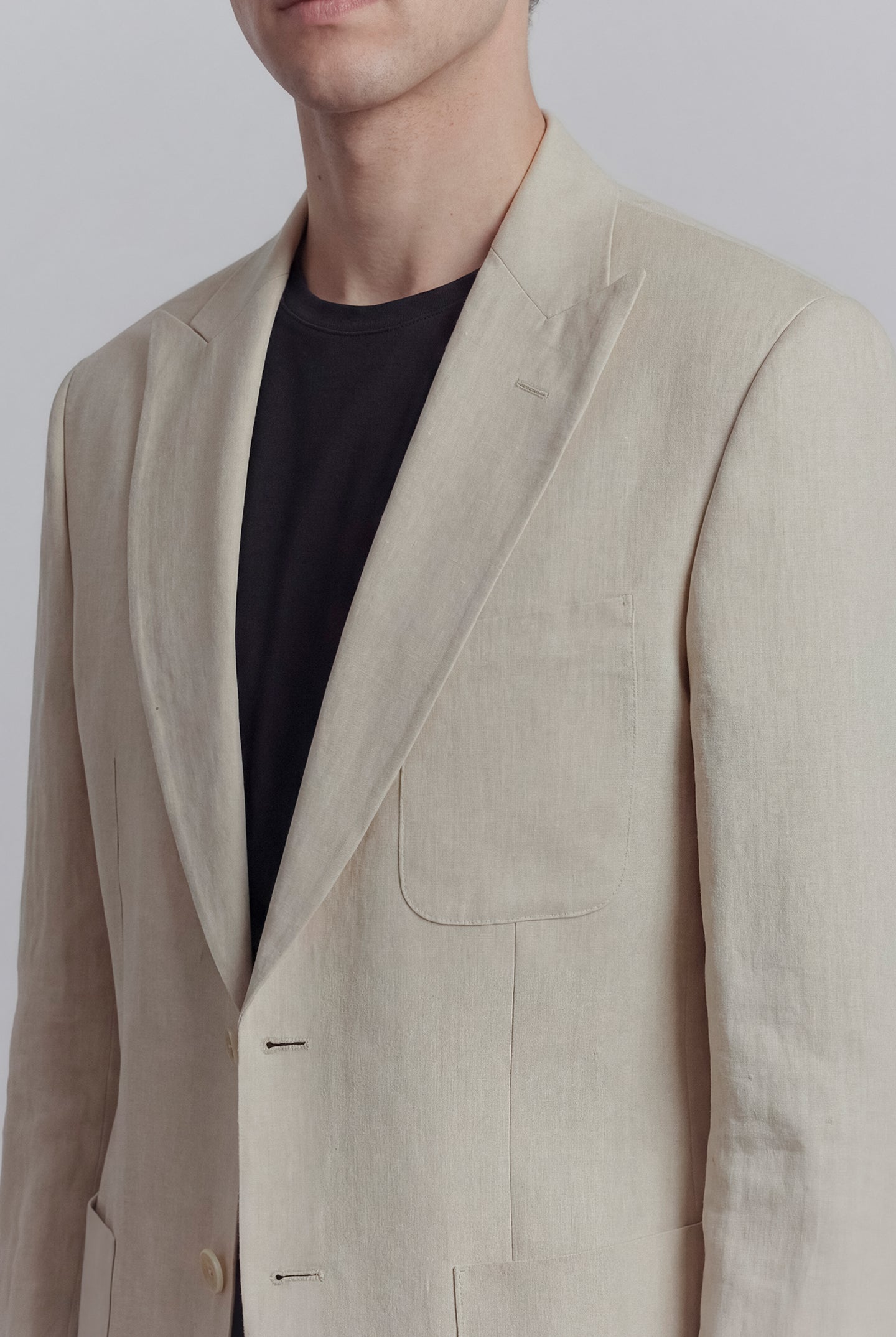 Linen Blazer - Cream - Mendeez