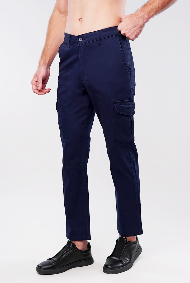 Straight Cargo Pants - Navy Blue - Mendeez