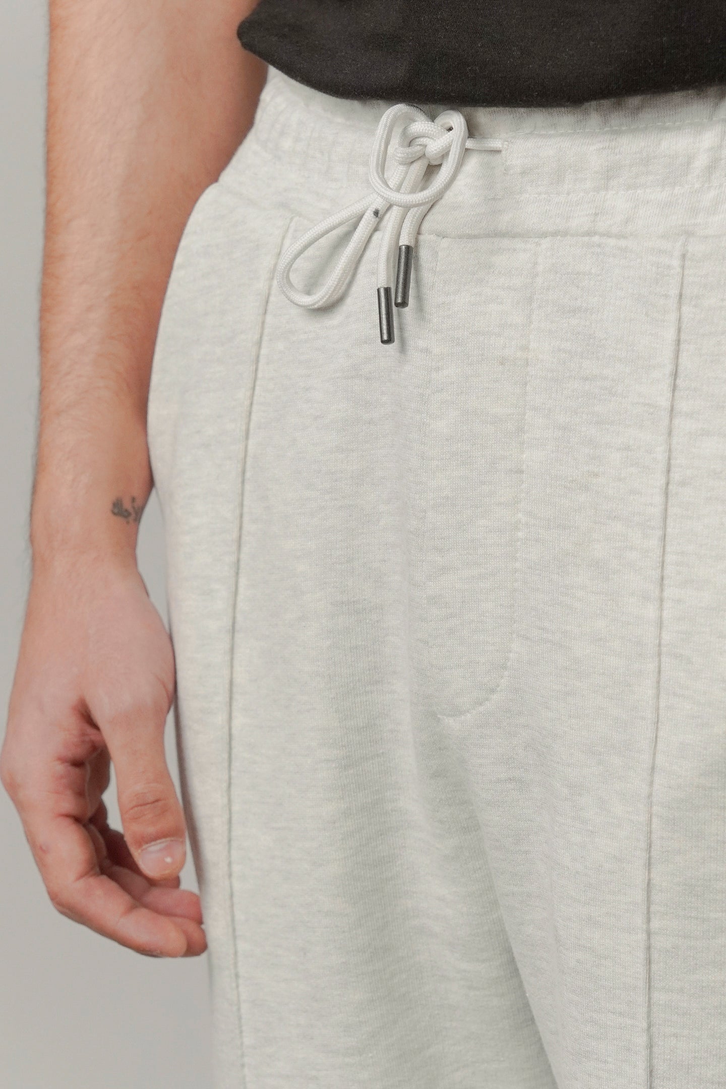 Pintex Jogger Pants - Light Grey - Mendeez