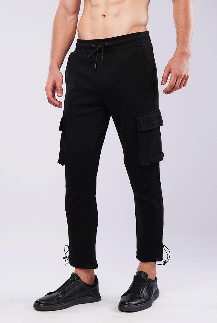 Terry Cargo Joggers - Black - Mendeez
