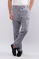 Textured Linen Pants - Grey - Mendeez