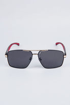 Double Bridge Aviator Sunglasses - Black - Mendeez