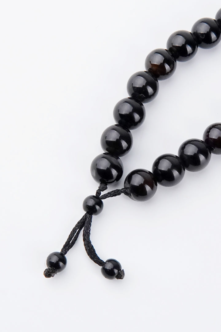 Adjustable Beaded Bracelet - White & Black - Mendeez