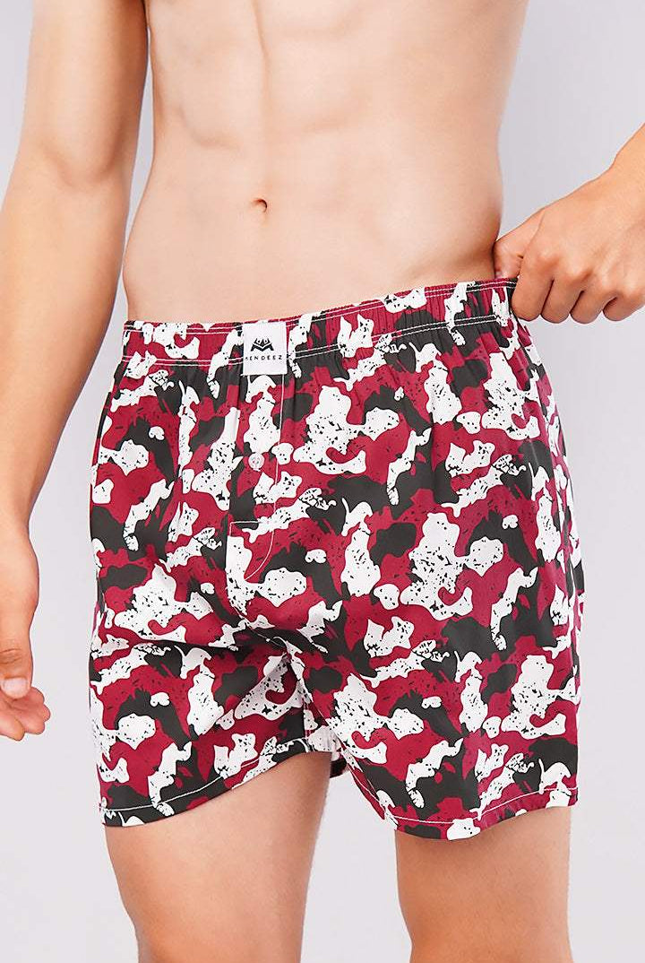 Crimson Camo Woven Boxer Shorts - Mendeez PK