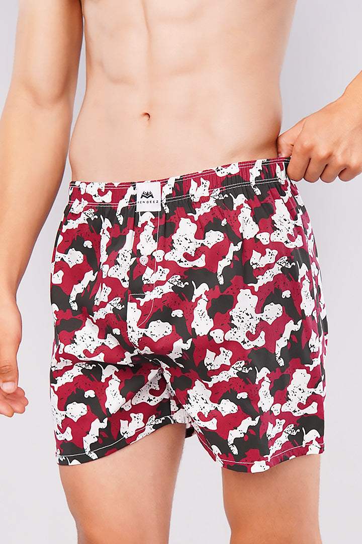 Crimson Camo Woven Boxer Shorts - Mendeez PK