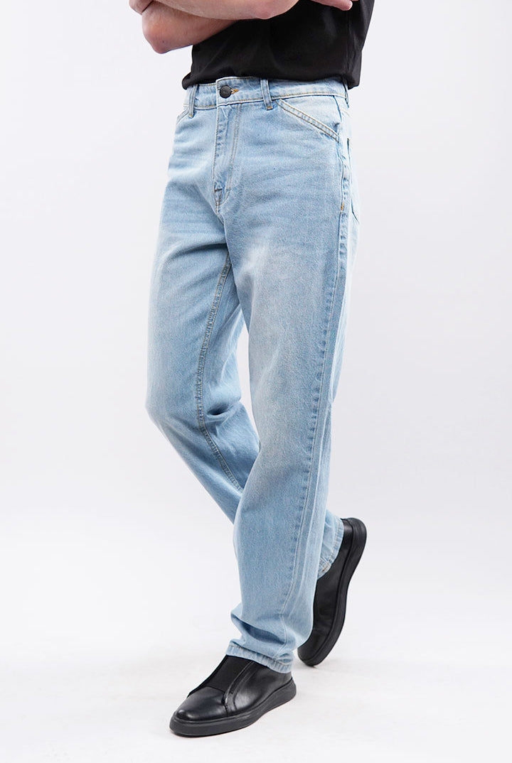 Straight Fit Denim - Sky Blue - Mendeez