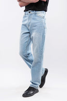 Straight Fit Denim - Sky Blue - Mendeez