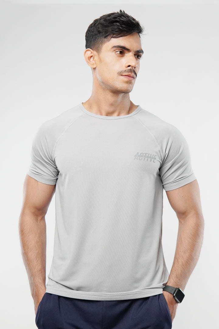 Textured T-Shirt - Light Grey - Mendeez