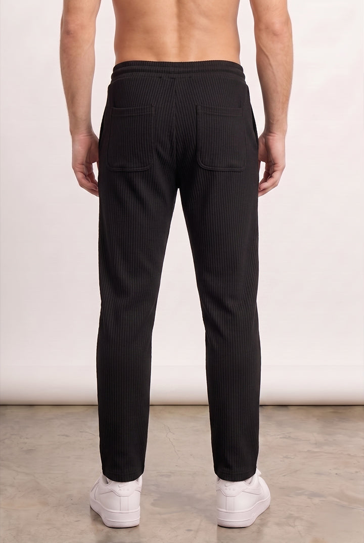 Split Hem Trousers - Black-2-MENDEEZ