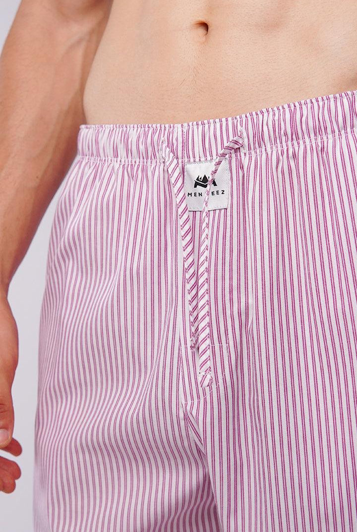 Striped Woven Pajamas - Red & White - Mendeez