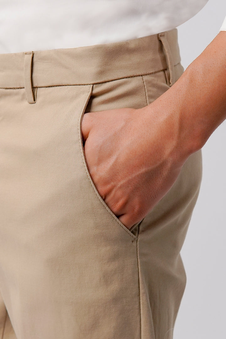 Straight Fit Chinos - Beige - Mendeez