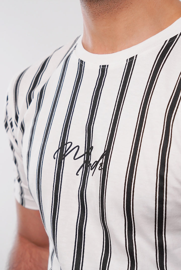 MNDZ Striped T-Shirt - Black & White - Mendeez