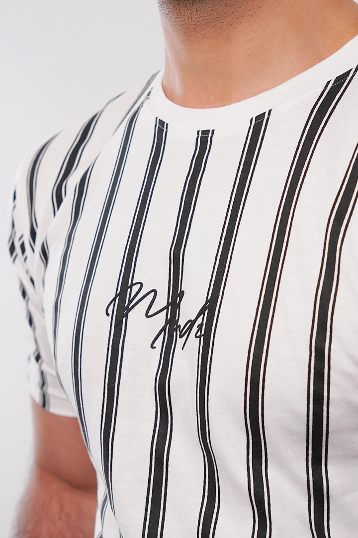 MNDZ Striped T-Shirt - Black & White - Mendeez