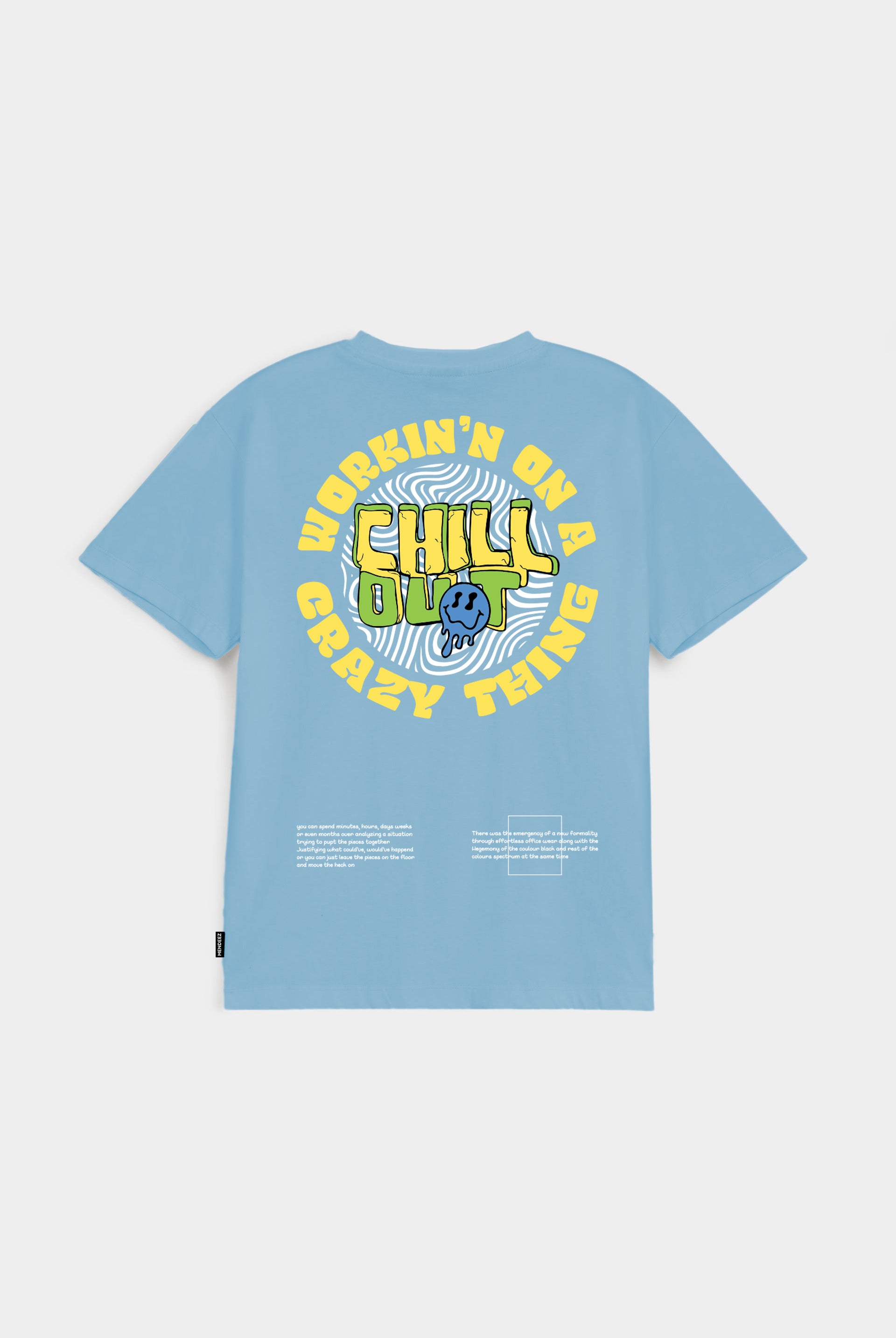 Printed Graphic Tee - Sky Blue - Mendeez