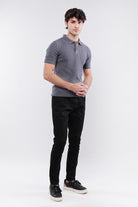 Knitted Polo Shirt - Grey - Mendeez