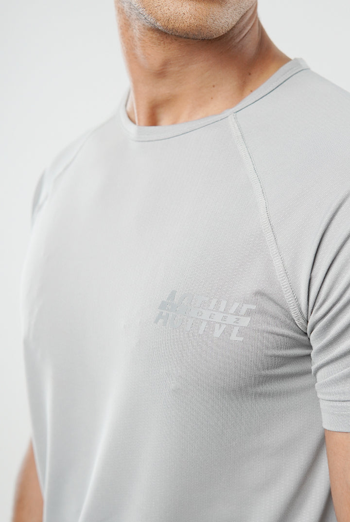 Textured T-Shirt - Light Grey - Mendeez