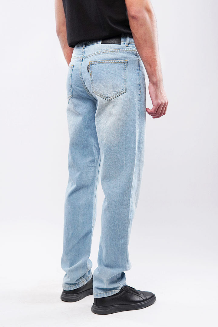 Straight Fit Denim - Sky Blue - Mendeez