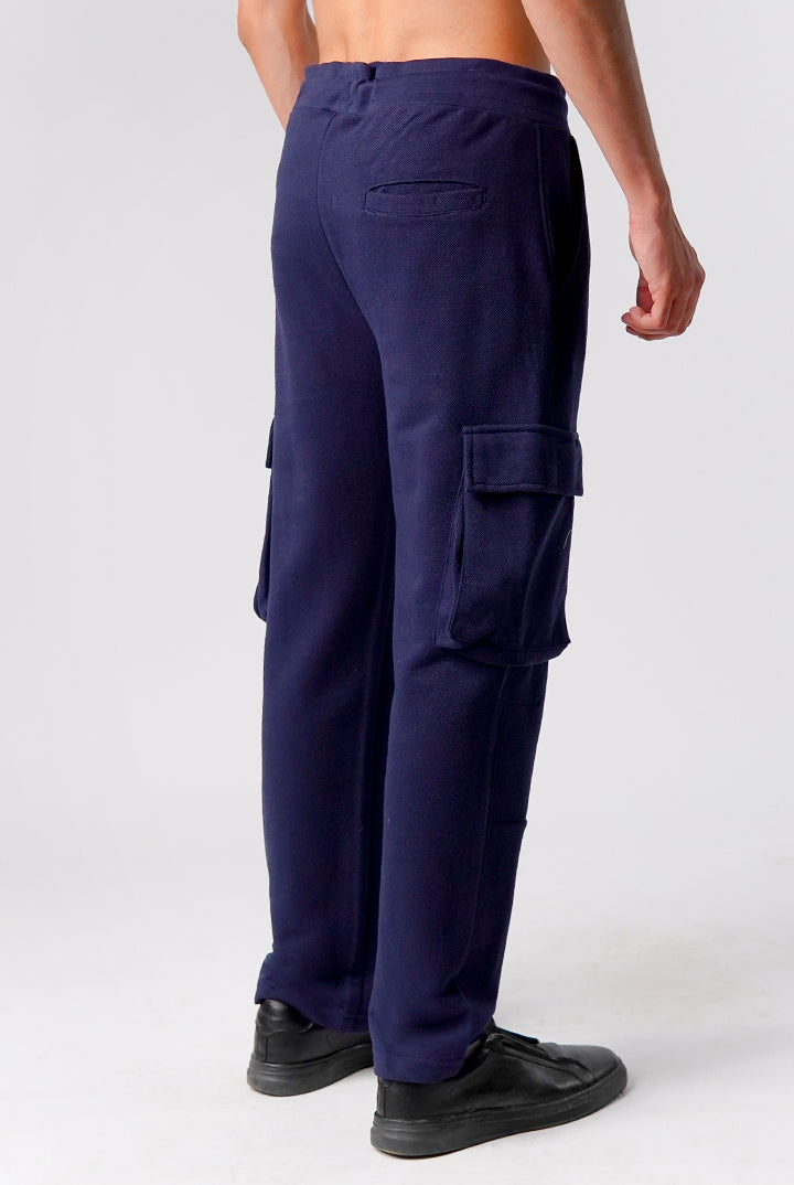 Knit Cargo Trouser- Navy - Mendeez