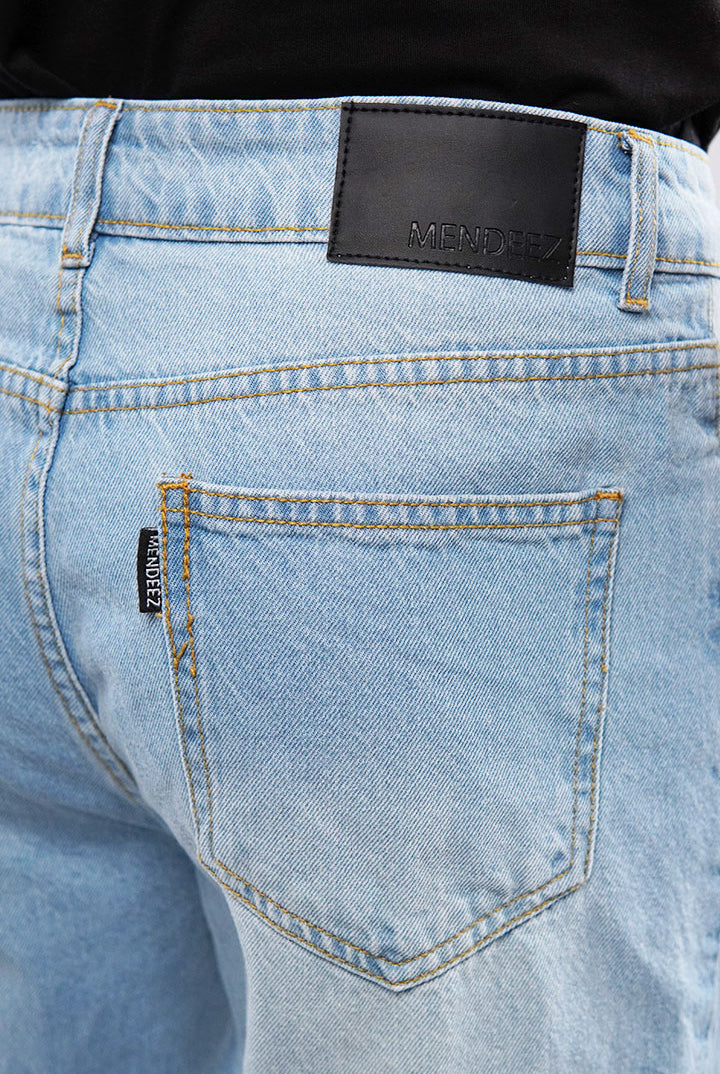 Straight Fit Denim - Sky Blue - Mendeez