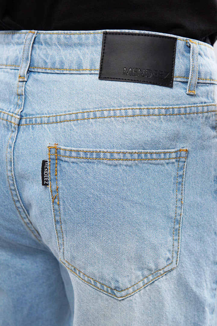 Straight Fit Denim - Sky Blue - Mendeez