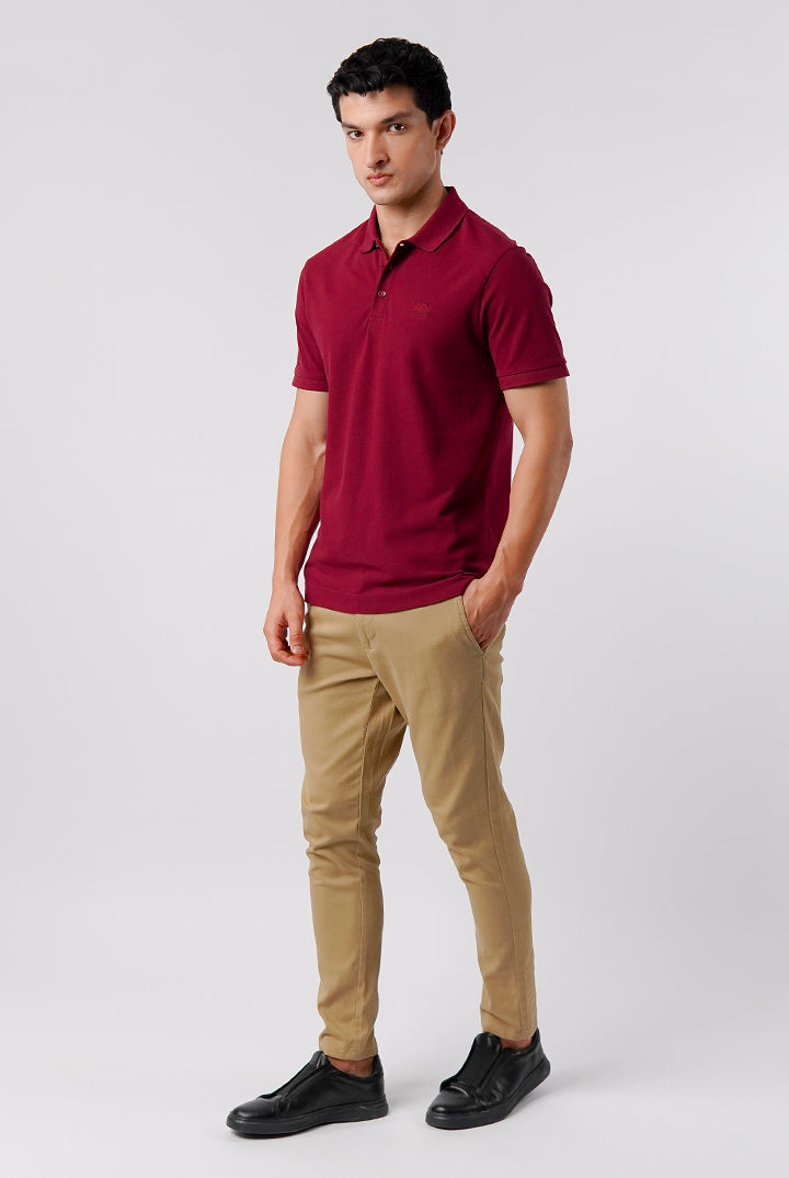 Regular Fit Polo Shirt - Maroon - Mendeez