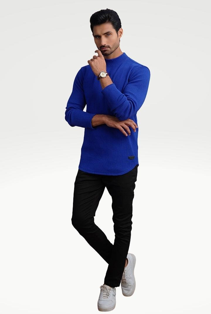 Royal Navy Mock Neck Sweatshirt - Mendeez PK