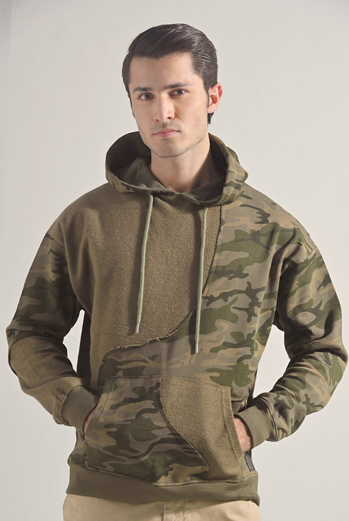 Camouflage Pullover Hoodie - Green - Mendeez