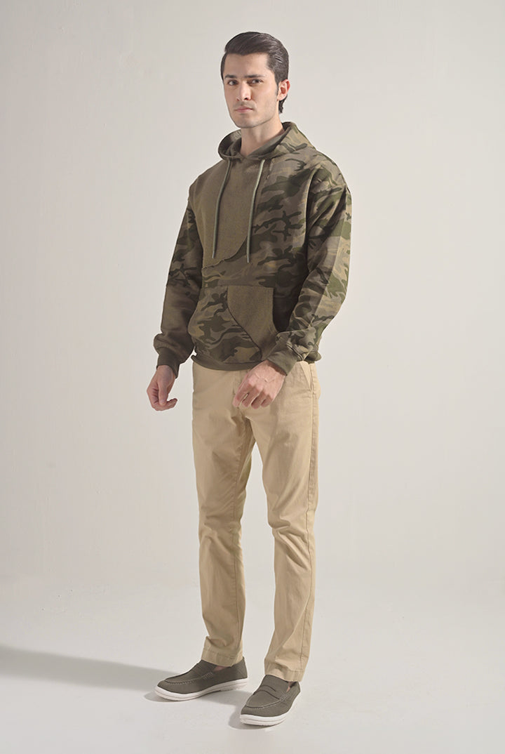 Camouflage Pullover Hoodie - Green - Mendeez
